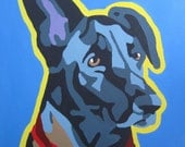Custom Two 16x20 Pop Art Dog Portrait Paintings