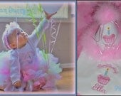 5 Pc. Set,  Hat, Ribbon Bloomer, Onesie, Bib and Tutu,  Cupcake Hat, Long or Short Sleeve, YOU CHOOSE COLORS,by Gingham Bunny