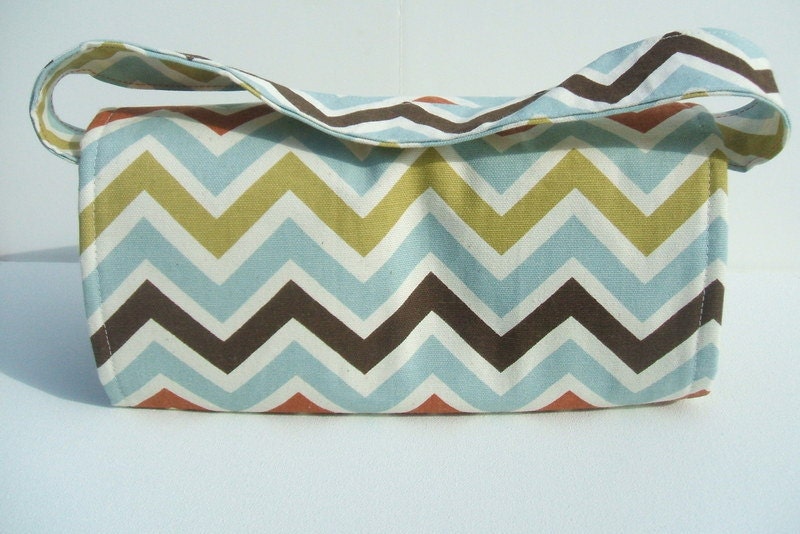 Mega Large Coupon Organizer Holder Chevron Heavy Duck Cotton Fabric