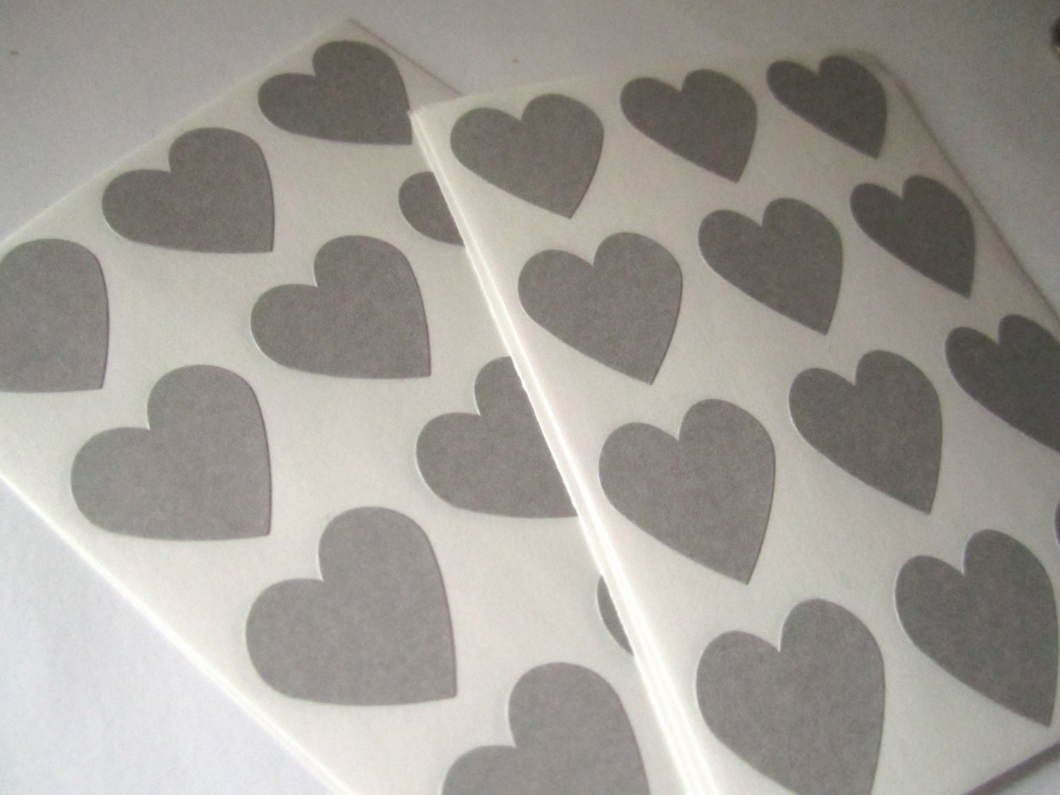 Heart Stickers - Gray 60 qty