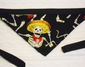 Dog Bandana for Halloween or Day of the Dead in XS Tie Style Dog Bandana