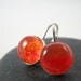 Orange Glass Earrings - Modern Sterling Silver Leverbacks - Midsummer Bonfire