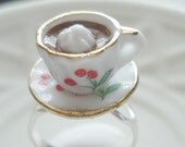 Miniature Cup of Hot Chocolate Adjustable Ring