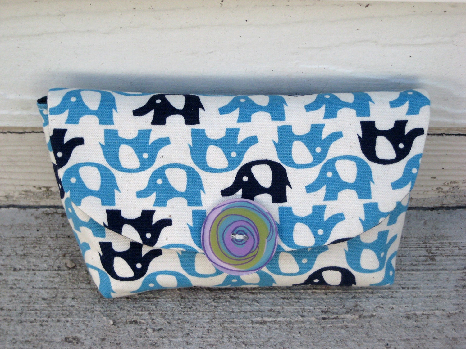 Aspen Clutch - Japanese Fabric - Elephant Clutch