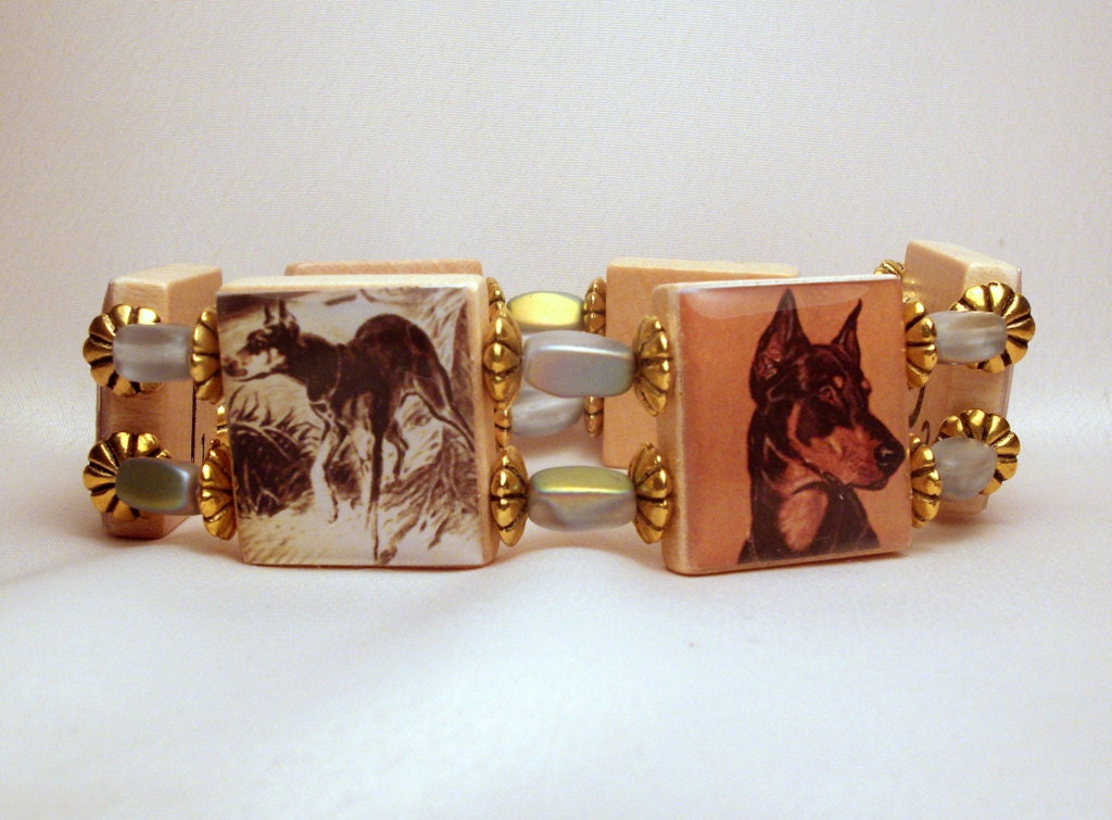 DOBERMAN Bracelet / Dobie / UPCYCLED / SCRABBLE Jewelry