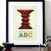 Mid Century Modern poster Eames print Herman Miller vintage furniture kitchen art retro nursery - Know Your ABC C A3