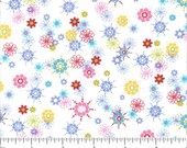 Give A Hoot Fabric Floral on White 1 Yard New