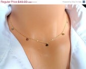 ON SALE Tourmaline, Gold Filled Necklace, Tourmaline Necklace/Bracelet- Delicate necklace, 14k Gold Filled Choker, Necklace Bead Choker