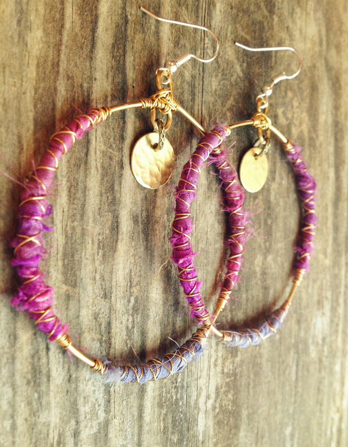 Big Hoop Earrings Hippie Bohemian Earrings by DeerGirlDesigns