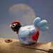 Winifred... lampwork chicken bead... sra