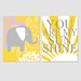 Sunshine Elephant - Set of Two 8x10 Prints - You Are My Sunshine and Floral Elephant - Choose Your Colors - Shown in Yellow, Gray and More