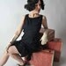 RESERVED Vintage 1950s Dress // Black Rayon Cocktail Dress with Bows
