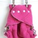 bright pink - wool cover for nappies - pink snaps - one size fits all - two layers - cable pattern