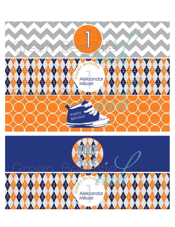 MODERN BASKETBALL Printable Drink Wraps Il_570xn