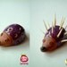 Miniature Ceramic Hedgehog Figure, porcupine figure, purple, violet, mini, animal figurine, ceramic animal, animal figure, miniature animal