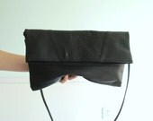 Snake Embossed Black Leather Mini Shoulder Tote Bag Purse - Vintage 80s 90s