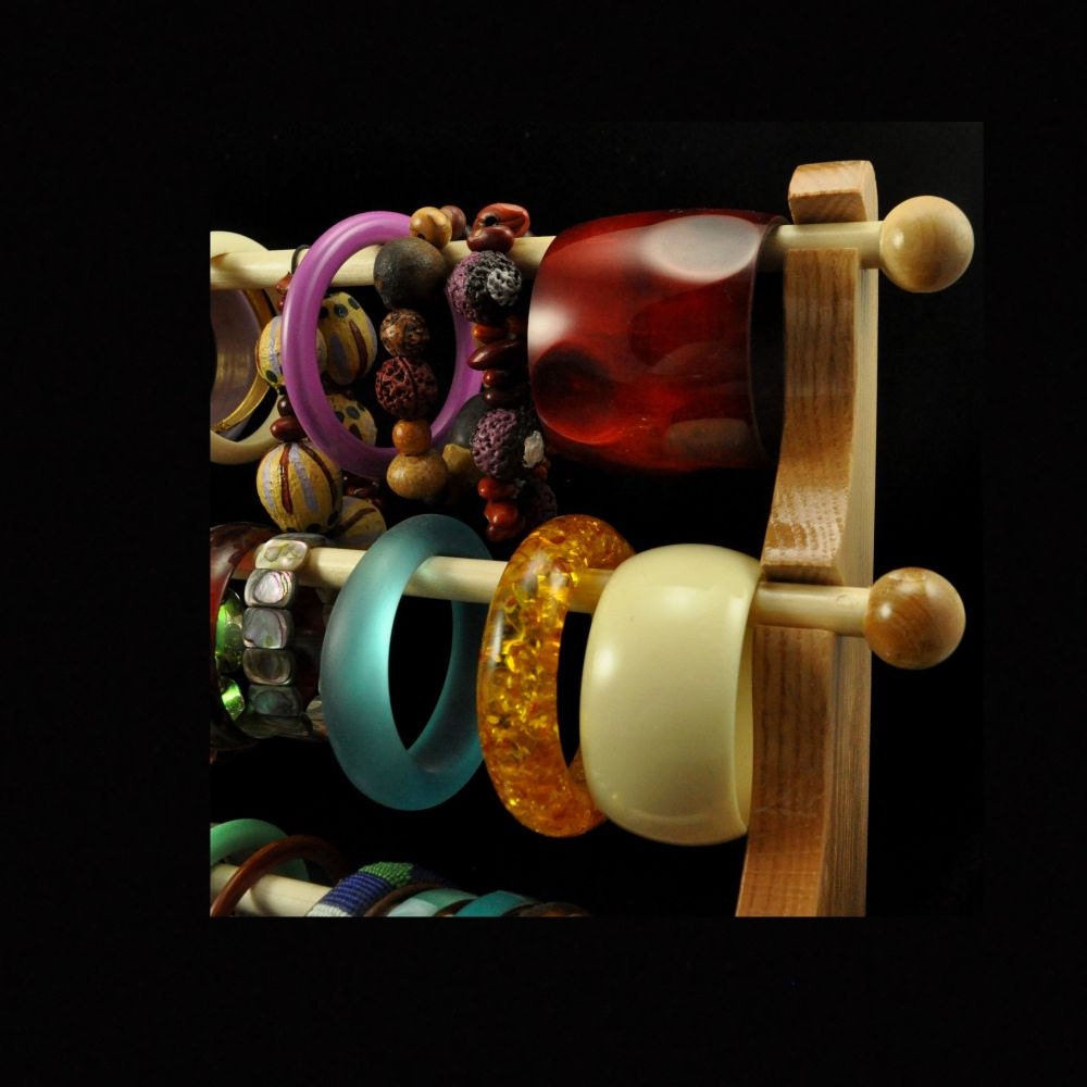 Standing Bracelet Holder Organizer Storage Display Oak