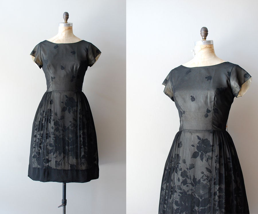 1950s dress / 50s black dress / Grand Illusion dress