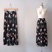 vintage midi skirt / black floral skirt / Rose Rosa skirt