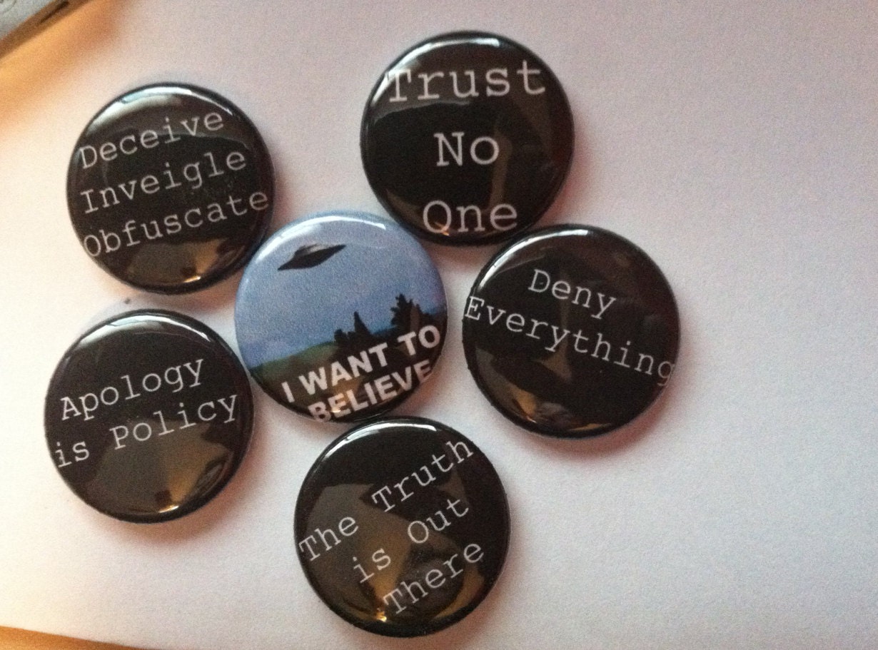 X-Files Set of 6 1" buttons