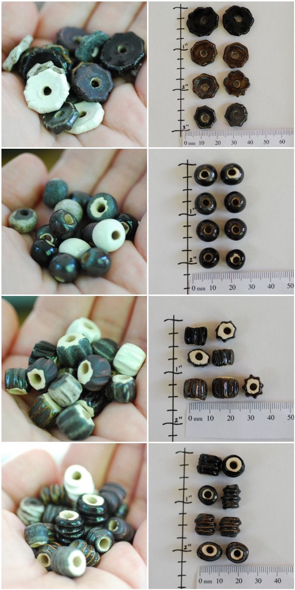 Handmade Ceramic Bead Sets 8 Pairs Made To Order You PIck The Color Palette