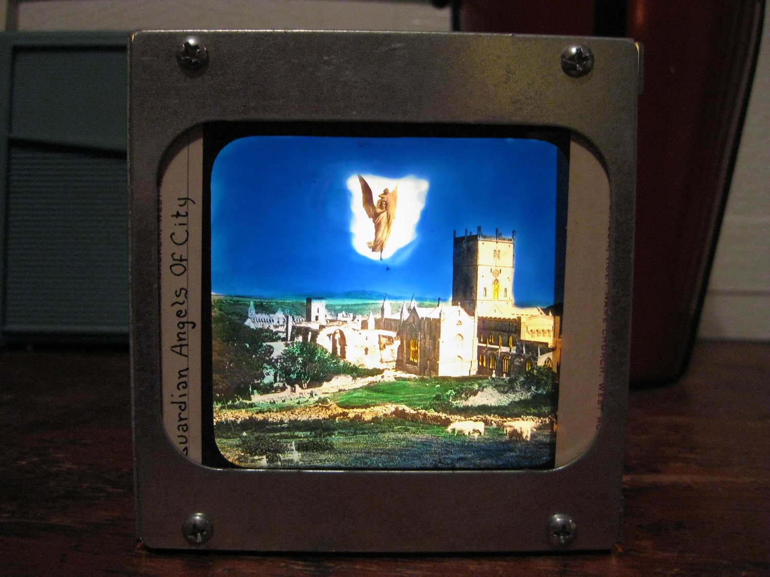 Buy circuit city speakers - GUARDIAN ANGELS of CITY - Vintage magic lantern glass slide light box