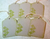 Gift Tags - Graphic Lime Green  - Vintage Style