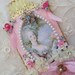 SALE Marie Antoinette Mixed Media Original Collage ATC ACEO with PInk Roses and Vintage Jewelry