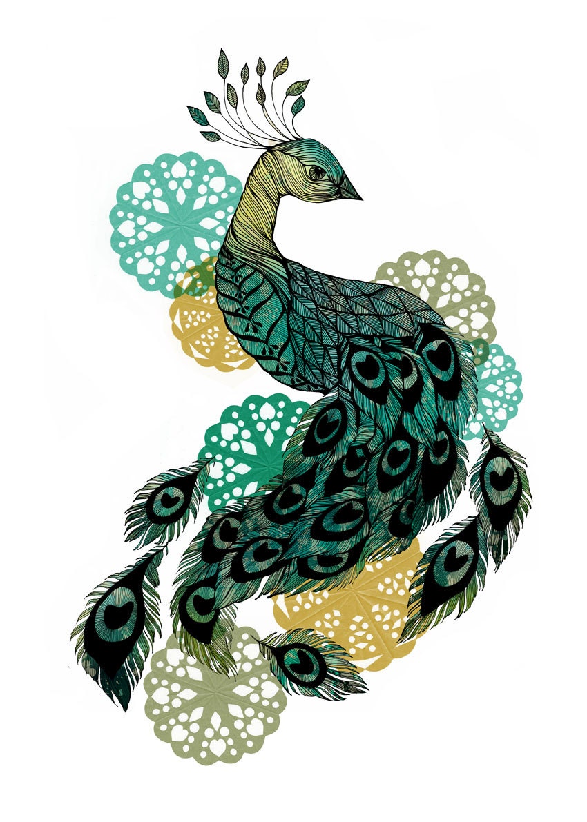 Peacock,  print A4, 210x297 mm
