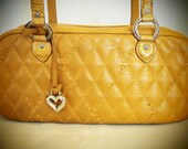 Vintage, Genuine, Leather, Authentic,  Brighton, Purse, Shoulder, Handbag, Hand, Bag, Quilted, Crocodile, Genuine, Silver, Accents,