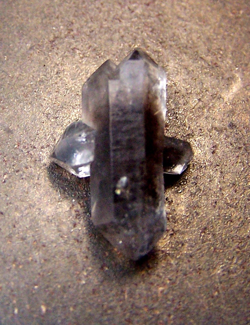 Tibetan Quartz Crystal Cluster - Smoky - Carbon Included Double Terminated - Rider Crystals - smoky- crystal point - small - wire wrap stone