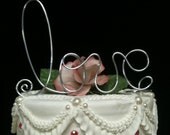 LOVE  Wedding Cake Topper Elegant Romantic  Wedding  Garden Party and Whimsical Anniversary