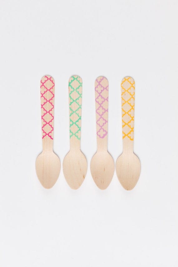 Trellis Pattern - 20 Wooden Ice Cream Spoons -Featured in People Magazine Il_570xn