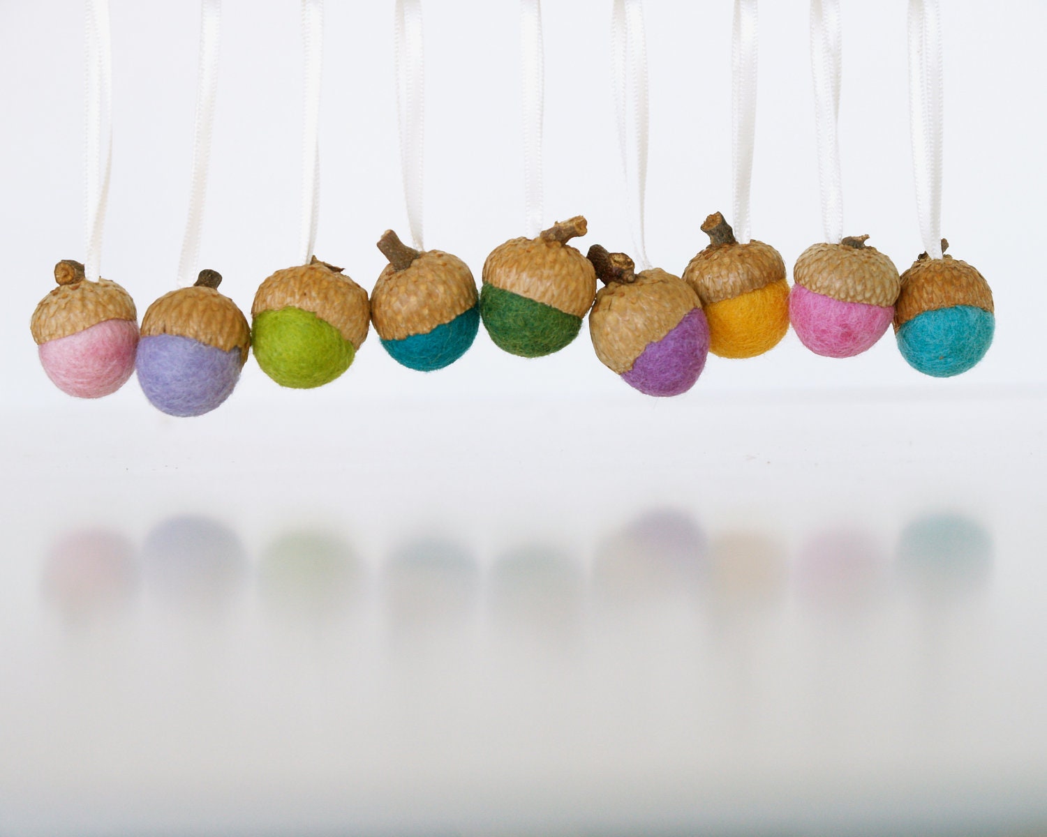 Natural Easter Ornaments, Spring Decorations, Needle Felted Acorns 20 Rustic Nature inspired Woodland, Fairyfolk