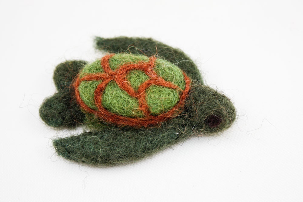 Needle Felted Turtle (Green)