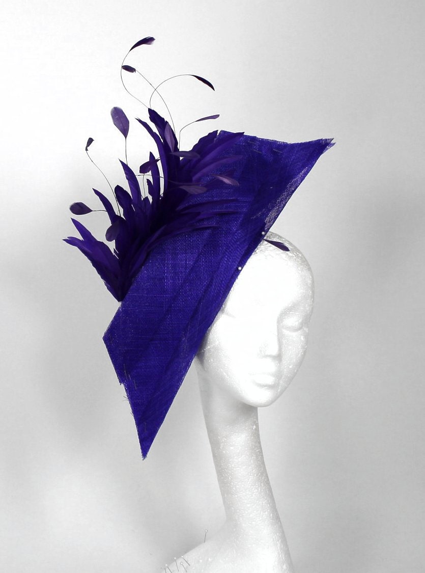Purple Fascinator Hat for Weddings, Occasions and Parties