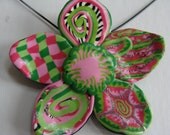 Polymer Clay Flower Pin or Pendant