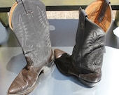 Vintage Texas Cowboy Boots / Grey Leather / Mens Size 8