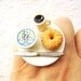 Coffee Food Ring Bagel Cream Cheese Miniature Food Jewelry
