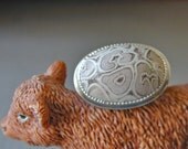 Fossil Ring, Fossil Fern, Sterling Silver Ring, OOAK, Taupe