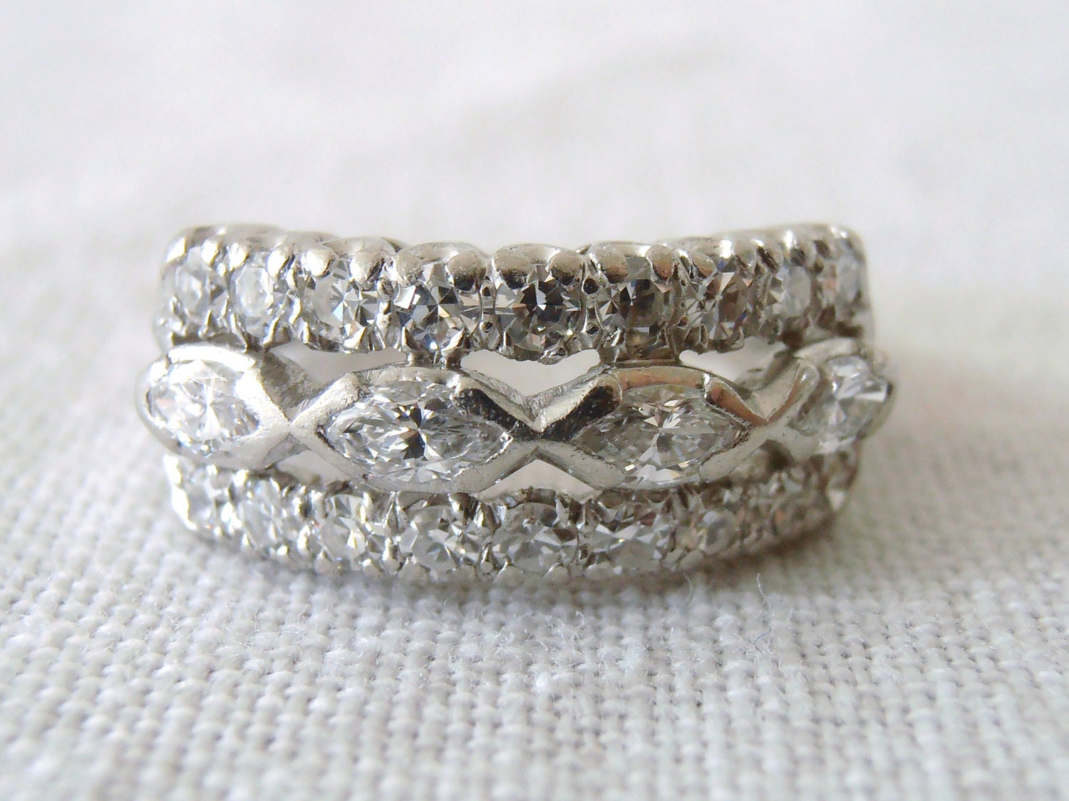 1950s Art Deco Vintage .42 carat Diamond and Platinum Engagement Ring