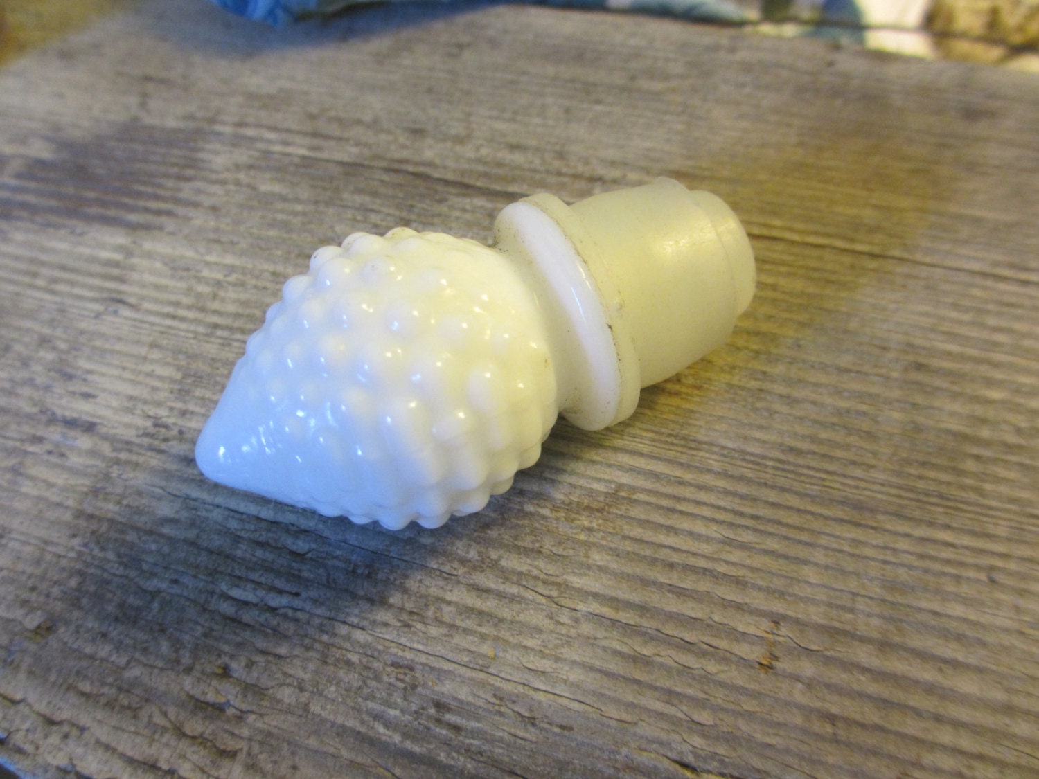 Vintage Milk Glass Hobnail Stopper