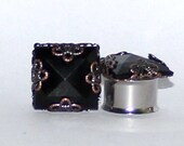 Square Black Crystal Wedding Plugs 5/8 3/4 Inch 16mm 19mm 5/8" 3/4"