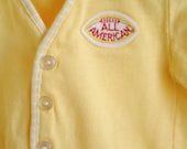 Vintage Baby Boy Knit Cardigan -  Yellow ALL AMERICAN (nb)