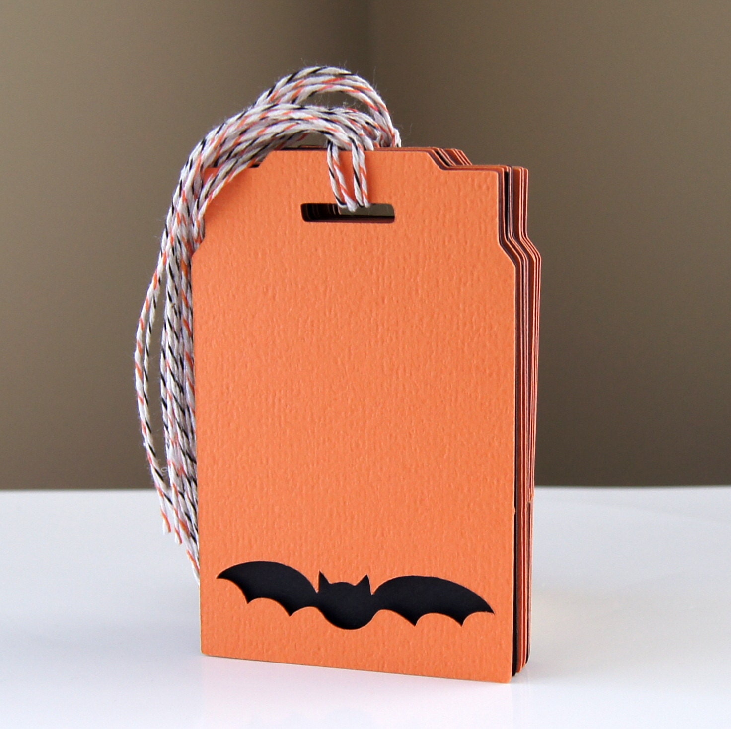 Items similar to Halloween Gift Tags . BAT Swing Tags in Ocean & Black