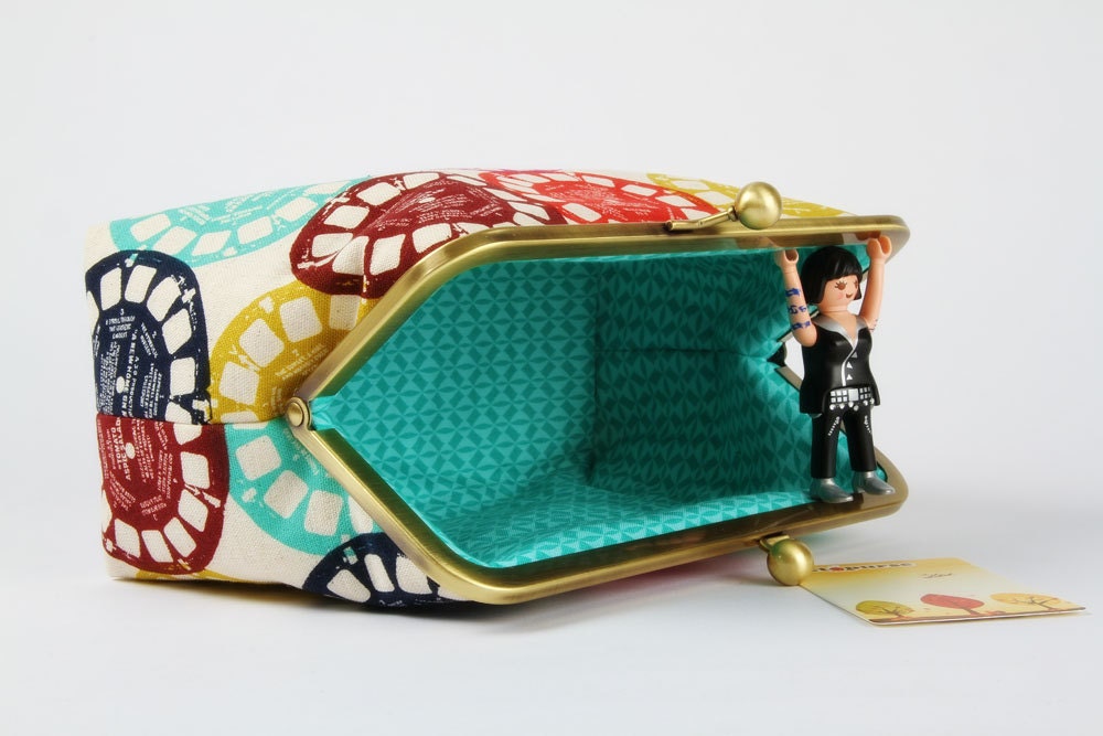 Cosmetic pouch - Colorful viewfinders - metal frame clutch bag