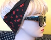 Cherry Print Rockabilly Hair Tie Head Band by Dolly Cool