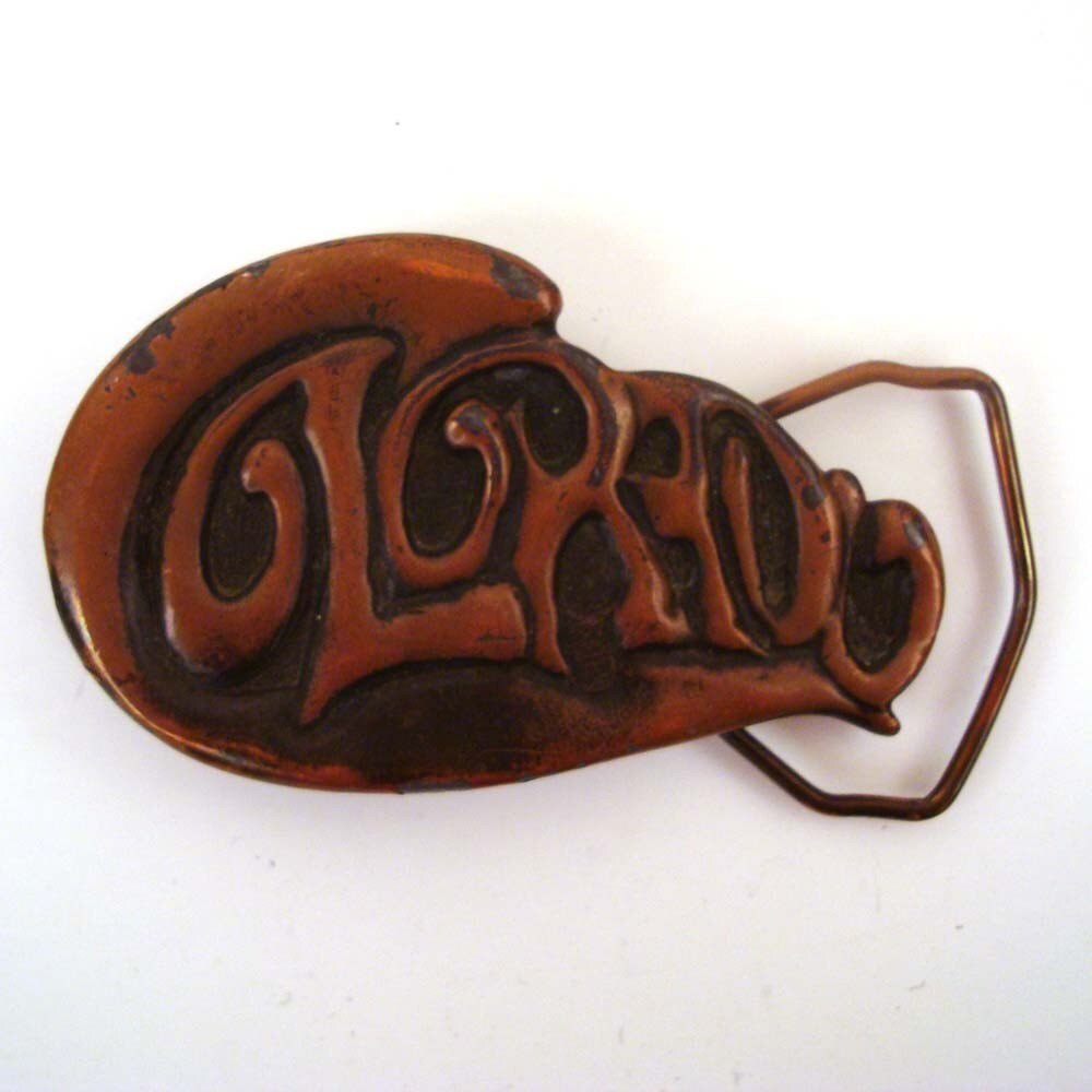 Vintage 1970s Colorado Copper Metal Belt Buckle