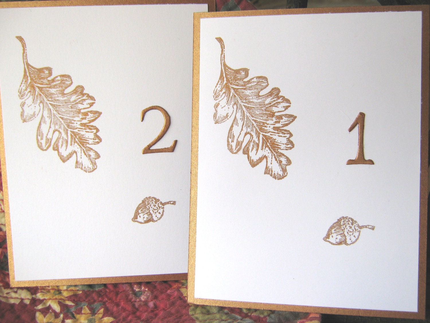 Fall Table Numbers,  Autumn Leaf and Acorn Wedding Numbers, Thanksgiving Table Numbers