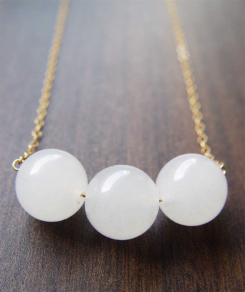 Round Vanilla Moonstone Necklace -14k Gold